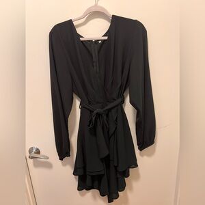 Black flirty hem dress